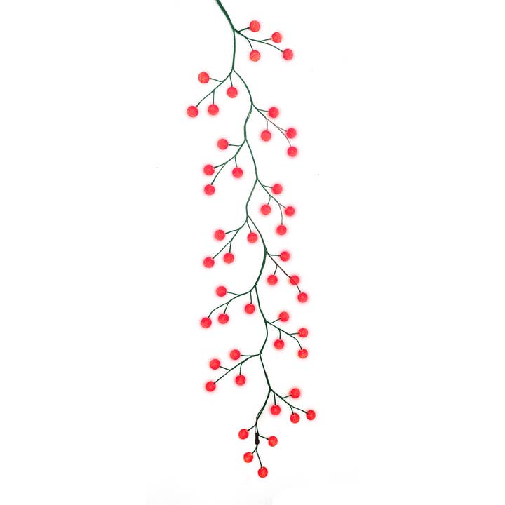 6'grn Grlnd W/48l Red Led+Red Balls for wholesale by Kurt S. Adler, Inc.