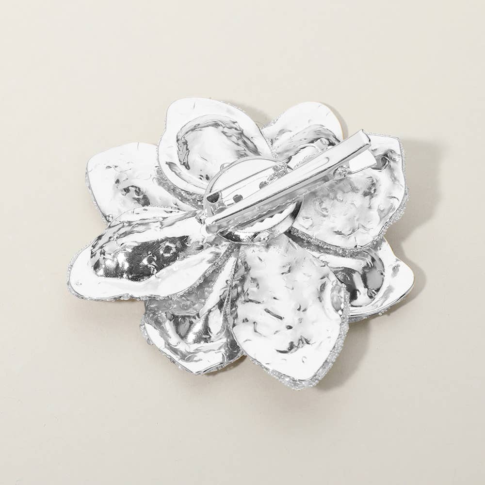 Sensibling Corp. – wholesale Brosch – Stenbelagd blommanål brosch / Alligatorsnapp hårklämma1