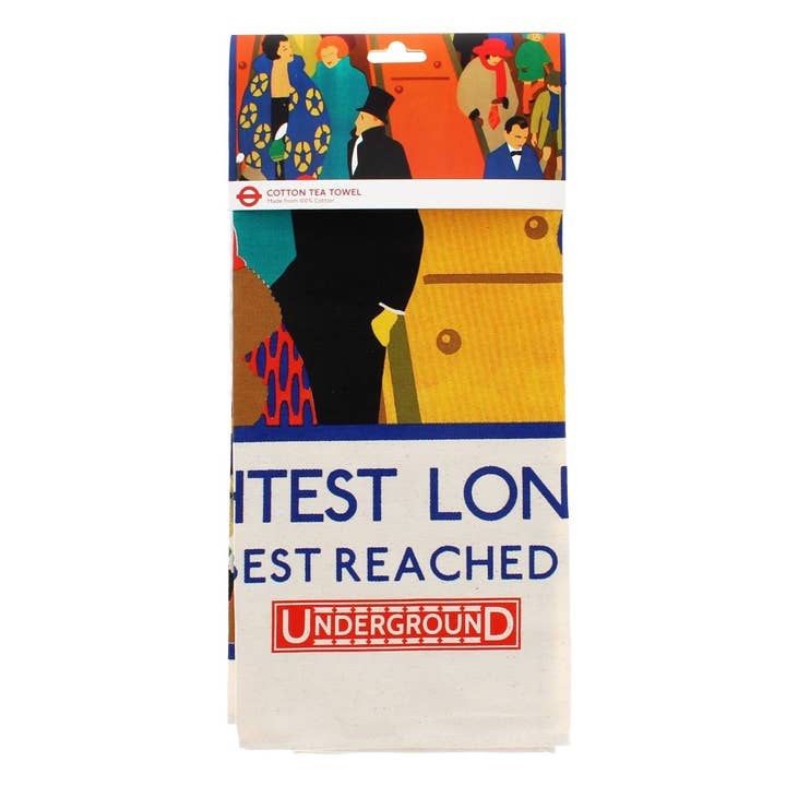Rex London UK - Wholesale Tea Towel - Cotton Tea Towel - TFL Vintage Poster "Brightest London"