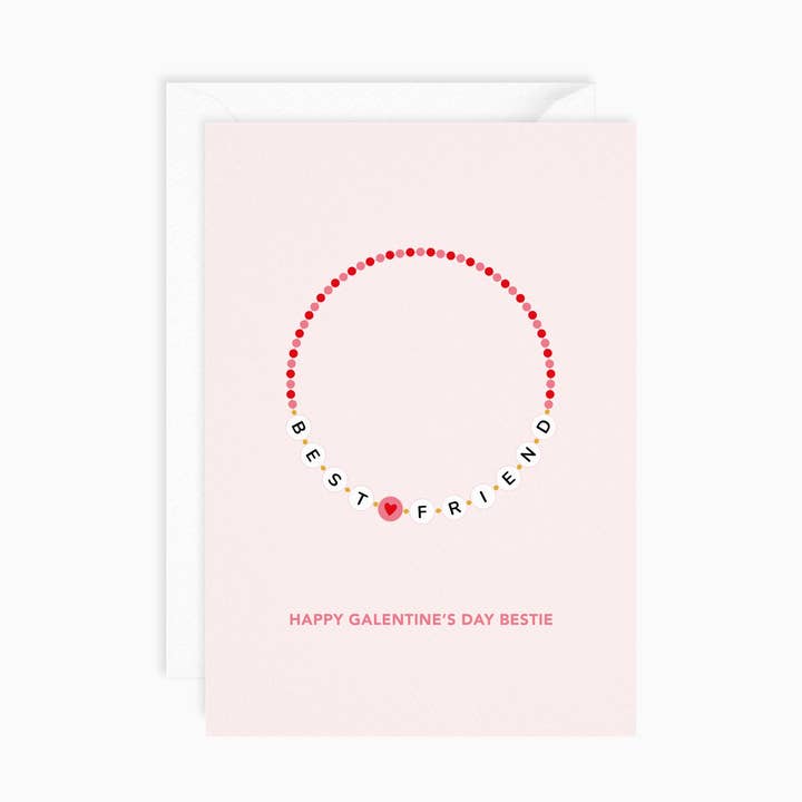 Bracciale dell'amicizia | Biglietto di auguri per il giorno della Galentina | Biglietto dell'amicizia per la vendita all'ingrosso da parte di Dani White Design