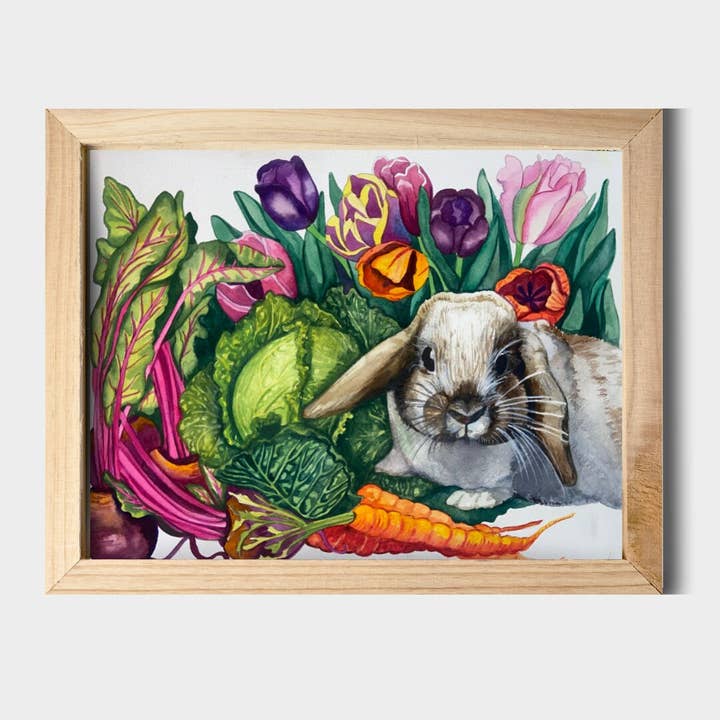 Impression aquarelle Hop Into Spring Bunny, 11 x 14 pouces pour la vente par Chloe Marie Hourdequin Designs