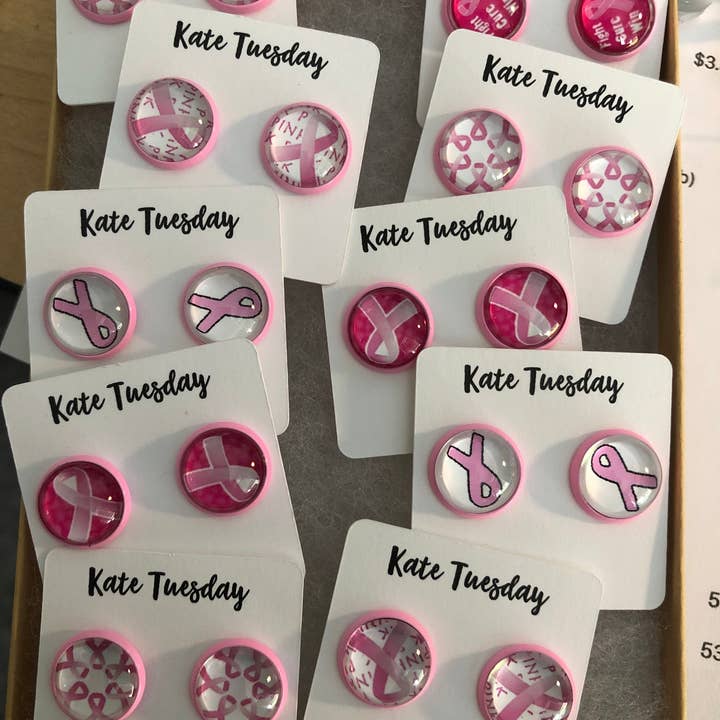 Kate Tuesday Jewelry - Wholesale Stud/Post Earrings - Breast Cancer Awareness Pink Earrings!!