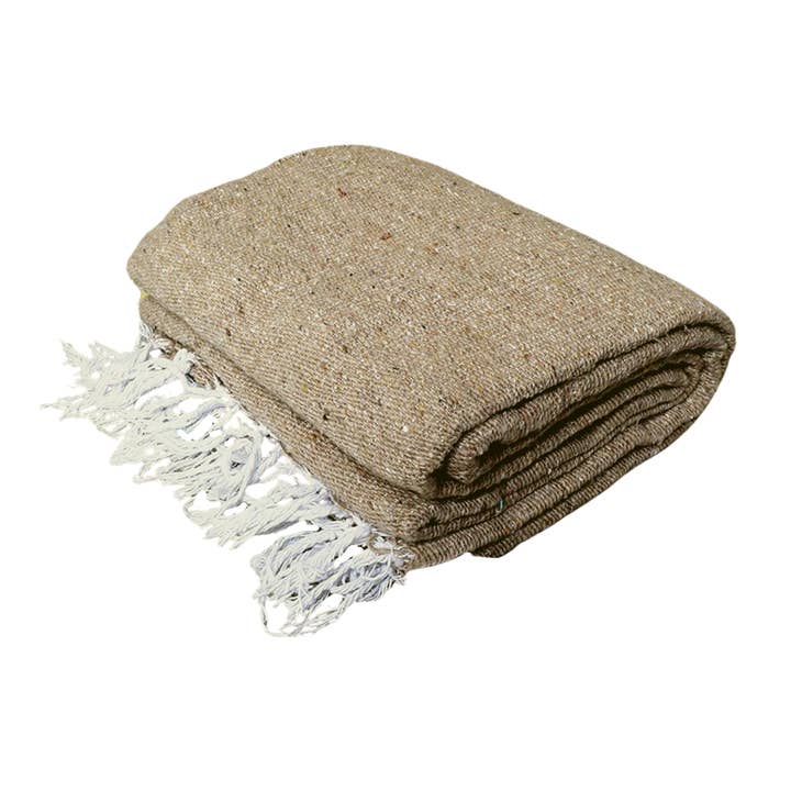 West Path - Wholesale Throw Blanket - Solid Tan Mexican Blanket