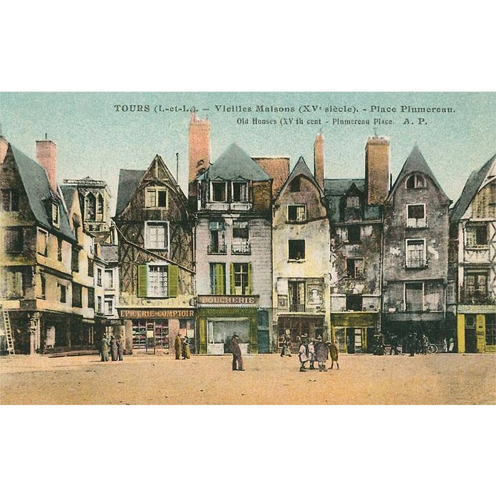 Found Image Press - Wholesale Stationery/Notecard Set - Greeting Card FF-139 Plumereau Square, Tours, France