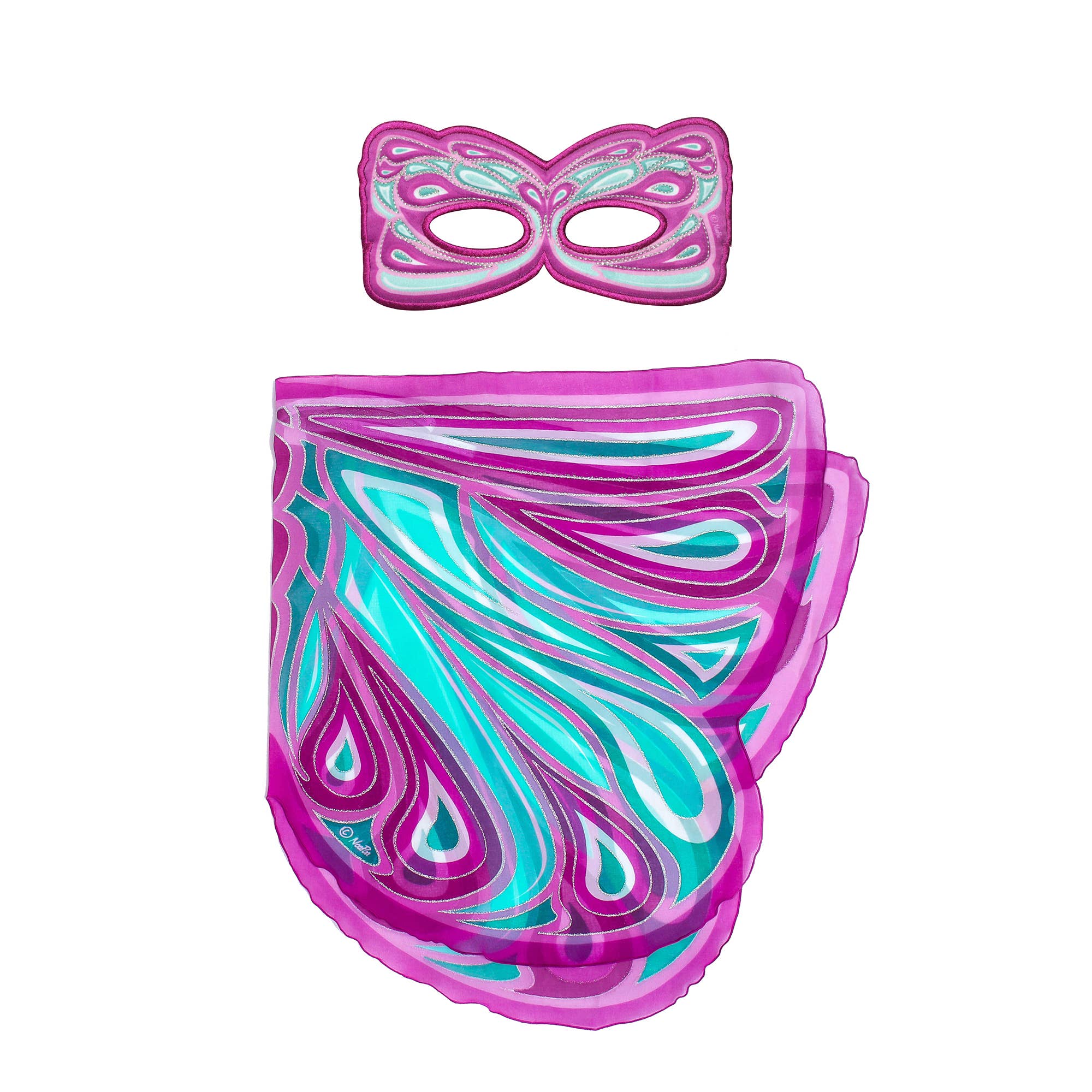 DREAMY DRESS-UPS® - Vente Cape – enfant - Ailes de fée de la fortune violet+masque (costume cape pour enfants)1