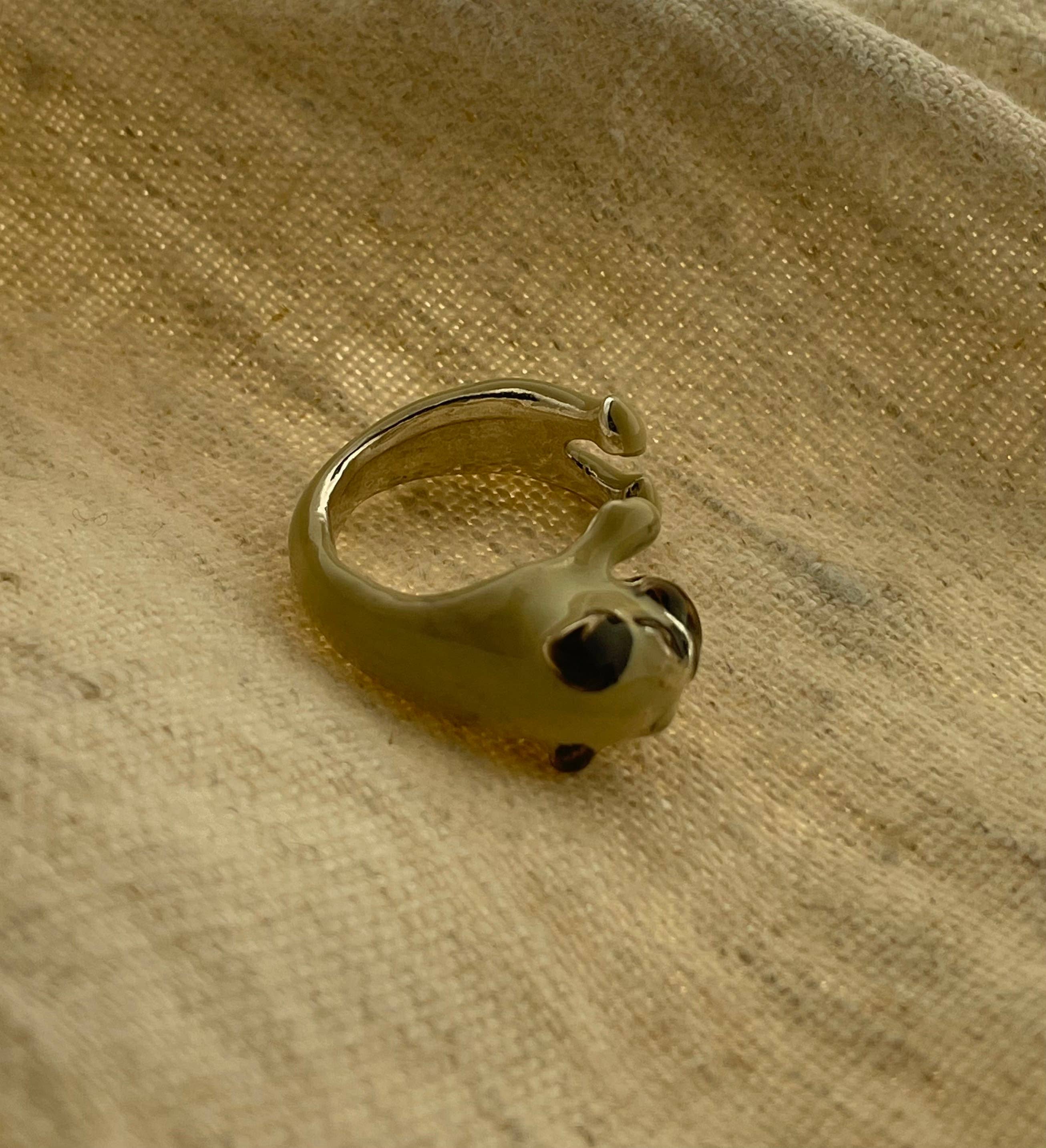 Gabbo Design - Venta al por mayor Anillos grandes/de cóctel - Anillo Pug For Her de plata 925 hecho a mano con un santo italiano7