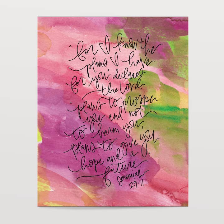 Jeremiah 29:11 - Watercolor Art Print for wholesale by The Woven Pen