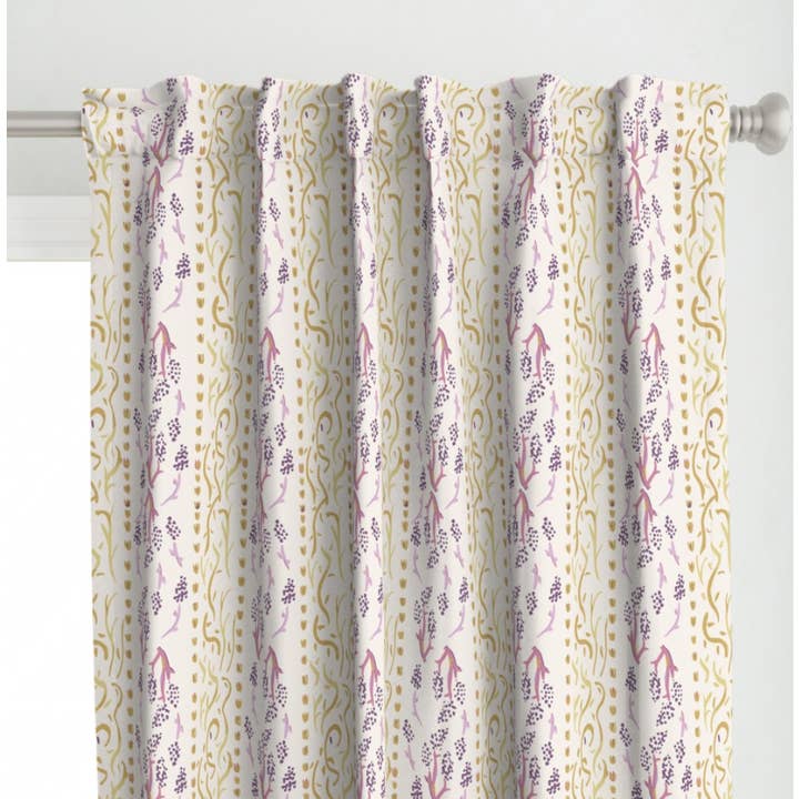 Fox & Willow Design Studio - Wholesale Curtain - Climbing Lilac and Vines Curtain Panel1