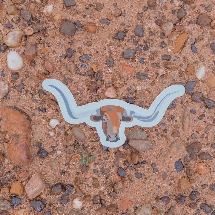 Texas Longhorn Sticker, 1.6"3.4" for wholesale by Nature & Hound Designs