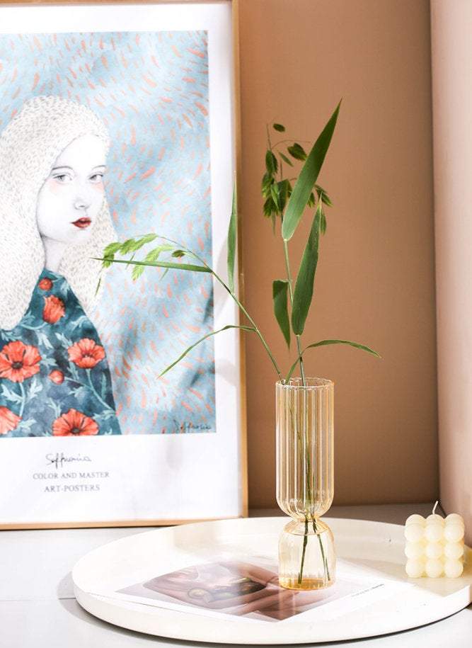 Our Dining Table - Wholesale Vase - Handmade French Style Ribbed Glass Vase0