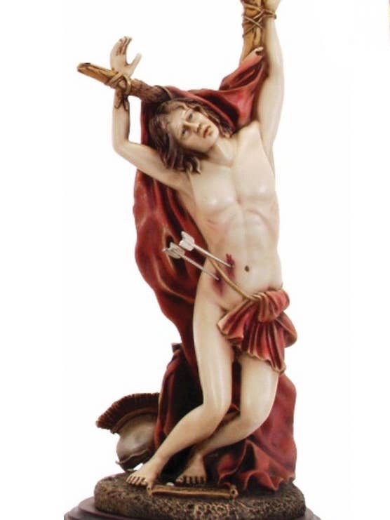 Staty av Saint Sebastian cm. 40 i målad harts för wholesale av Costa Articoli Religiosi