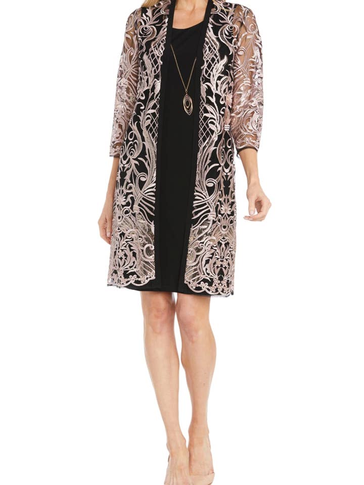 RM Richards Sequin Embroidered 2-Pc Jacket Dress for wholesale by New Yorker's Apparel