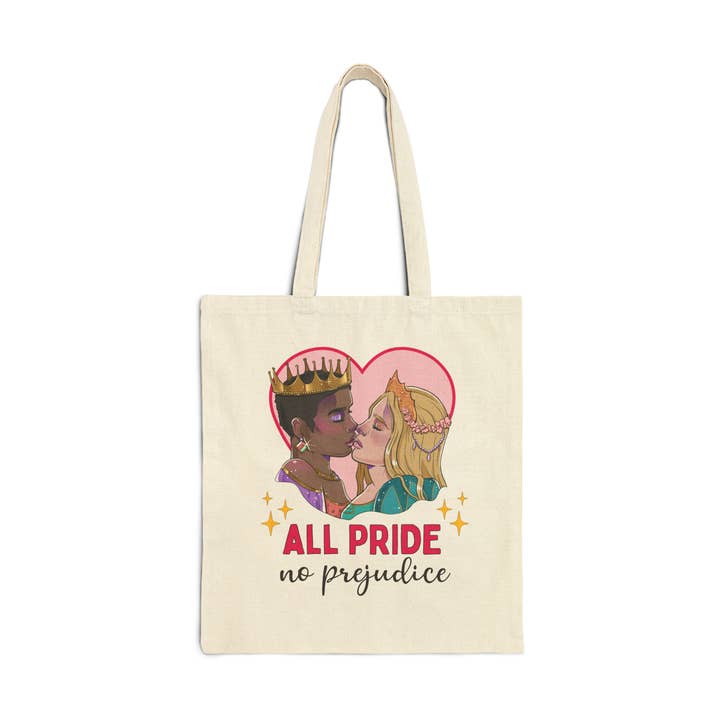 Cute Book Lover Tote Celebrating Gay Rights: All Pride for wholesale by Opal and June