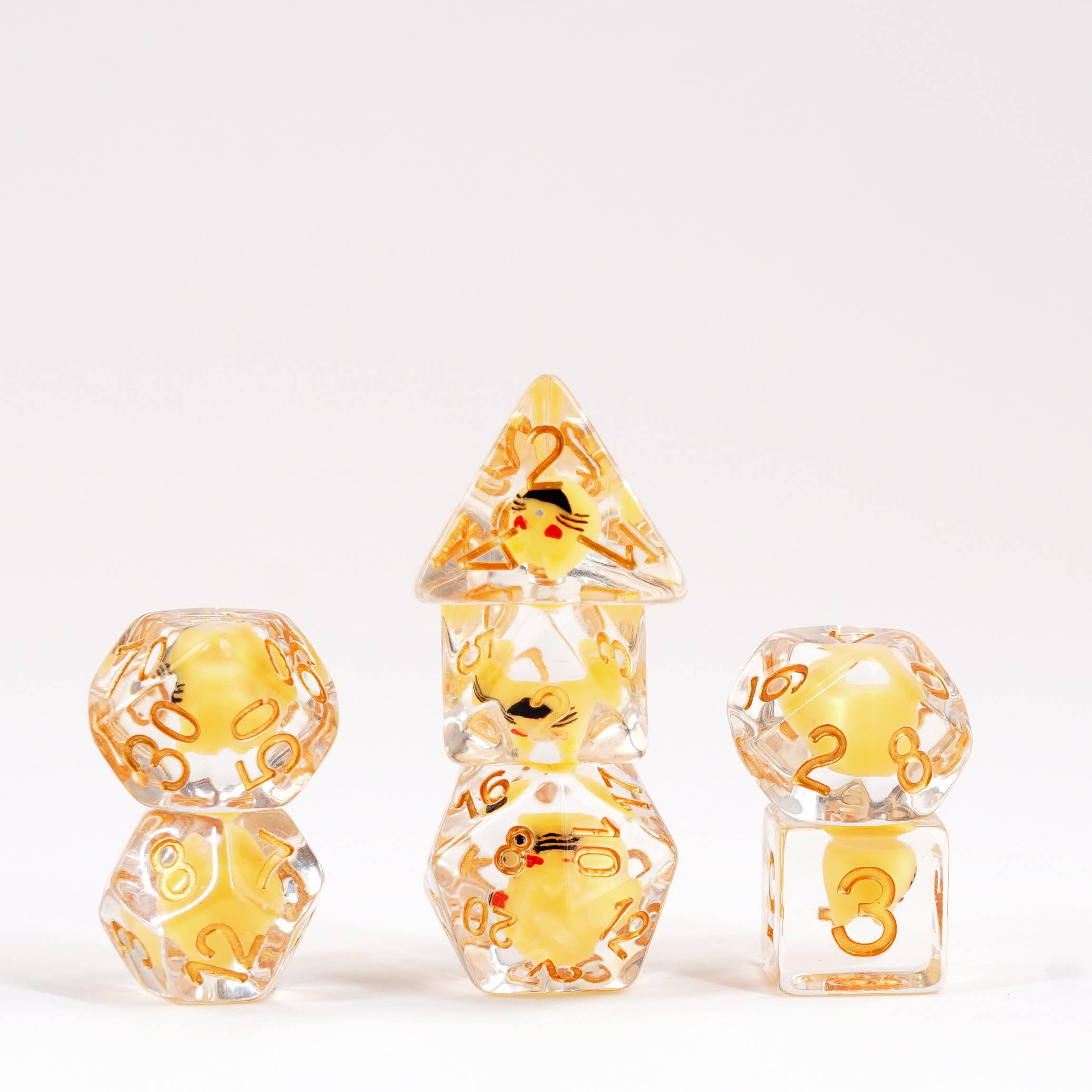 FanRoll by Metallic Dice Games - Wholesale Dice - Cat Dice Resin Polyhedral Set3