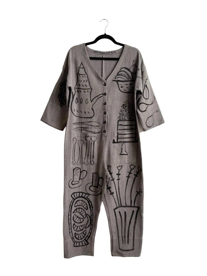 #107 Håndmalet Jumpsuit S/M - Le goûter for engroshandel hos Happy French Gang