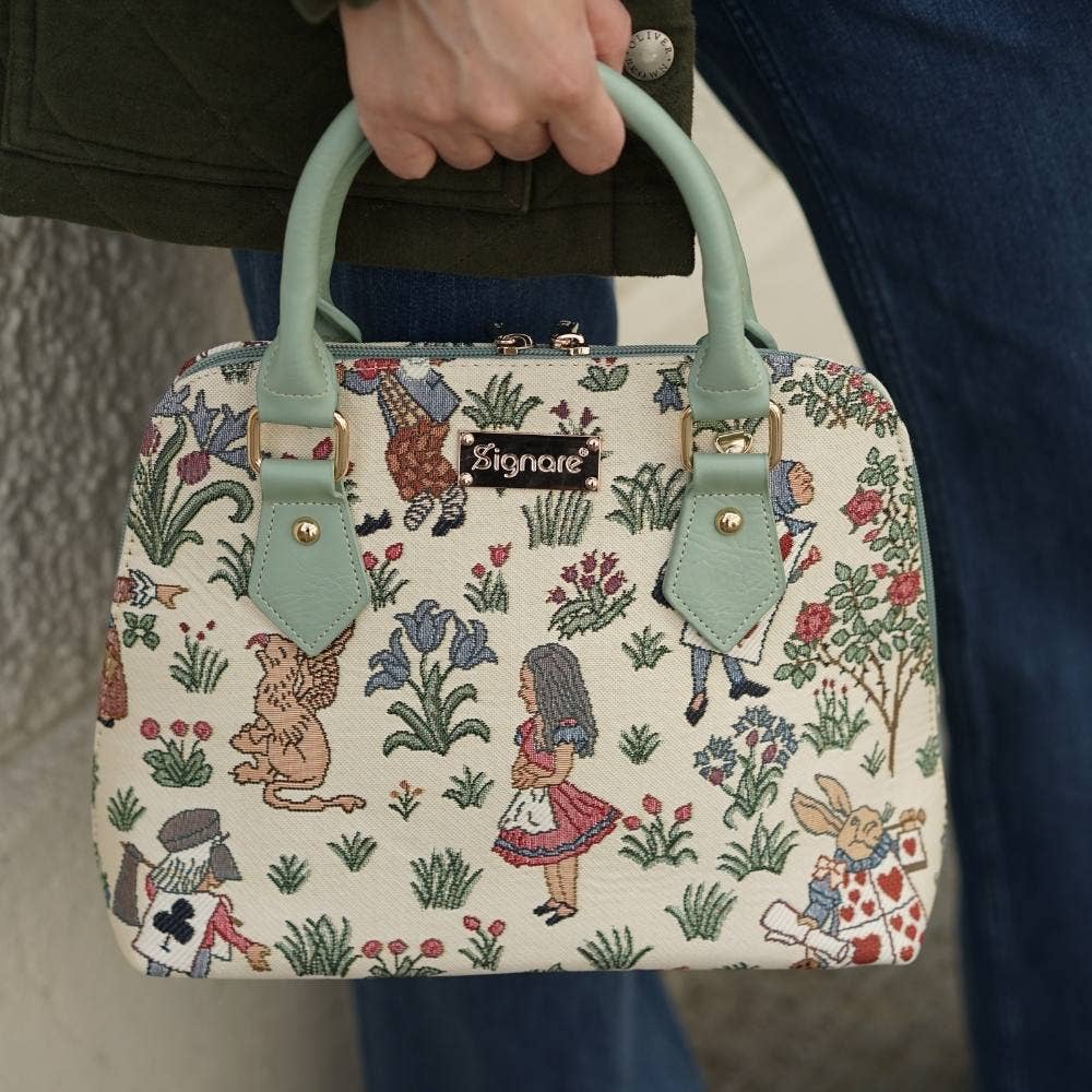 SignareArt - Wholesale Top Handle Bag - Women's - CONV-ALICE | Charles Voysey Alice in Wonderland Convertible Top Handle Purse Handbag4