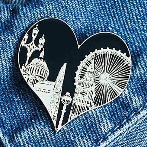 London Pin Badge for wholesale by Powder Butterfly