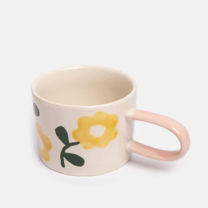 Caroline Gardner - Wholesale Coffee Mug - Yellow Flower Print Ceramic Mug