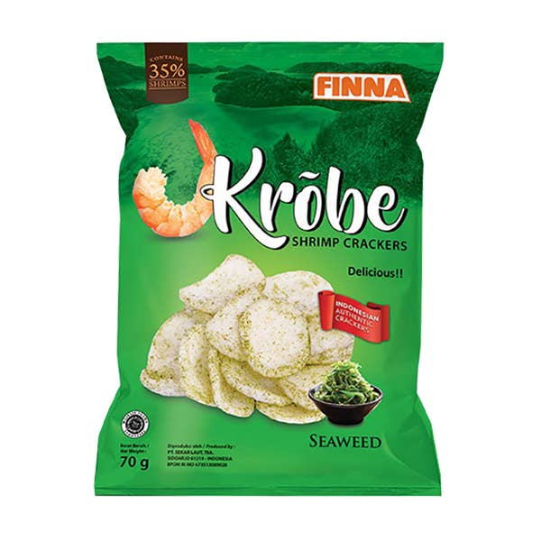 Finna Krobe Seaweed Flavor Shrimp Crackers -12 Packs/Case, 2.5oz(70g) for wholesale by Takari International, Inc.