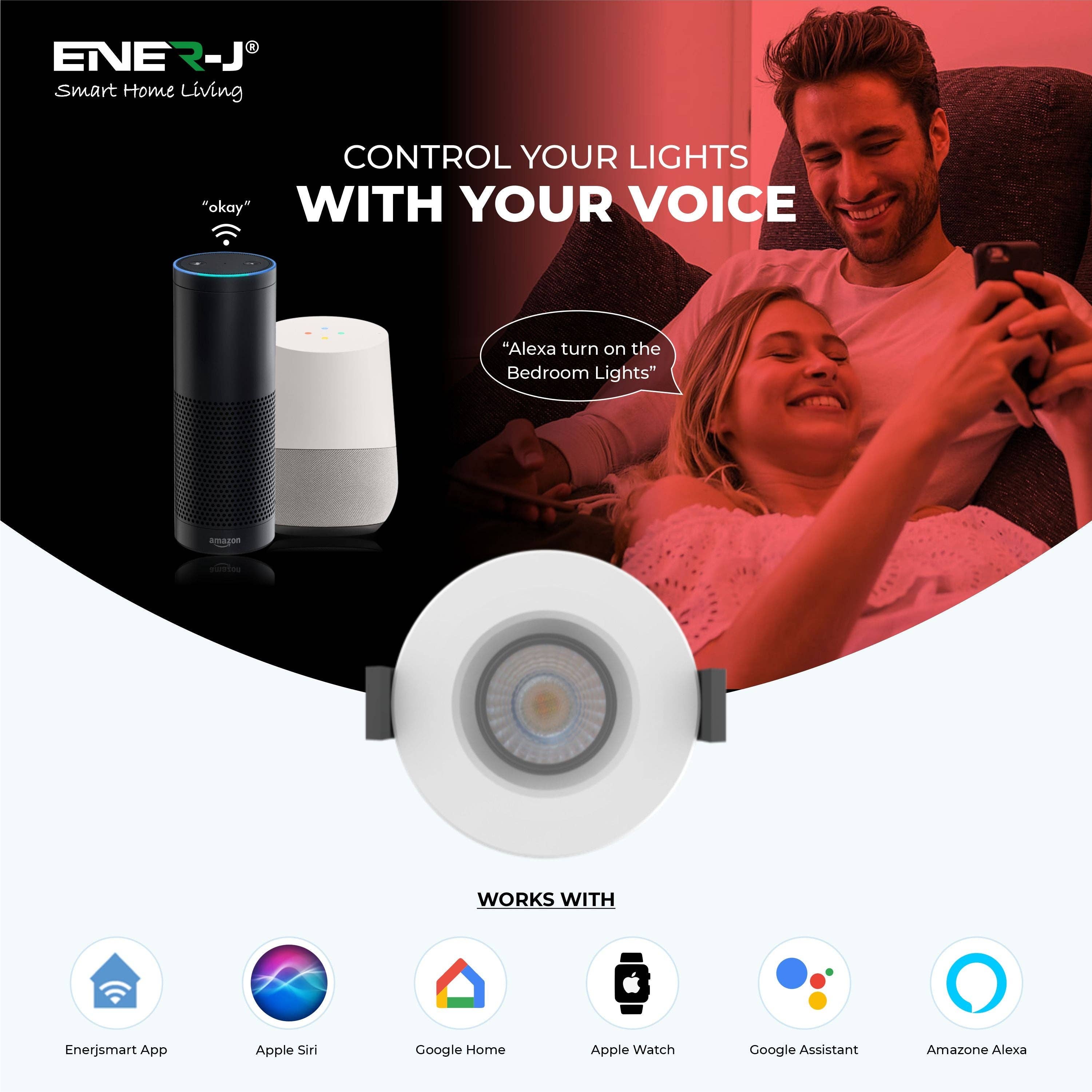 ENER-J – wholesale Light bulb/puck – Smart Fire Rated Downlight 8W CCT & Dimming IP652