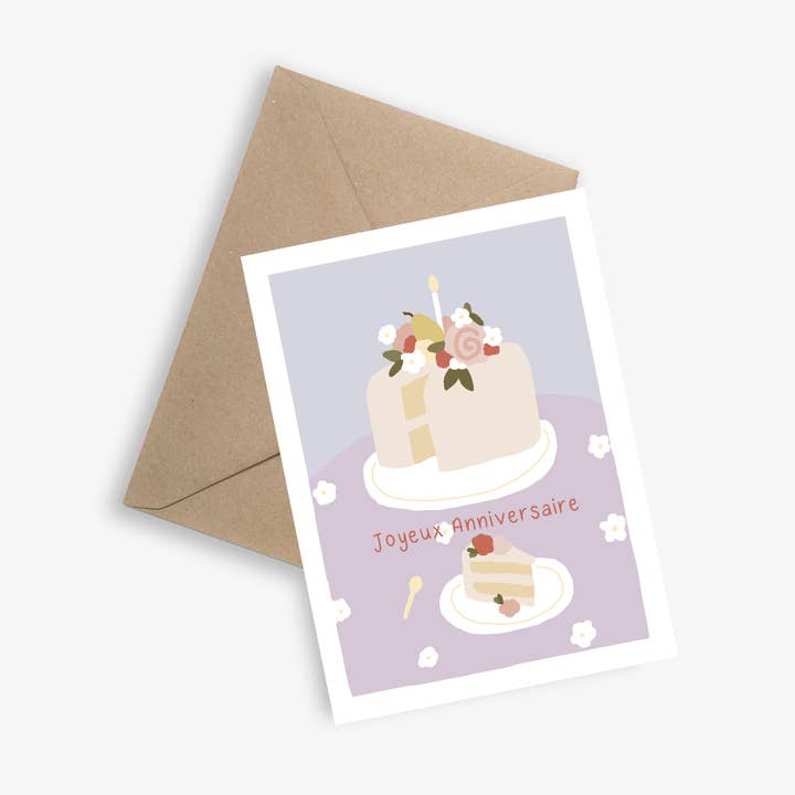 Birthday Pastry - Simple Birthday Card for wholesale by LE PAPIER GRAPHIQUE