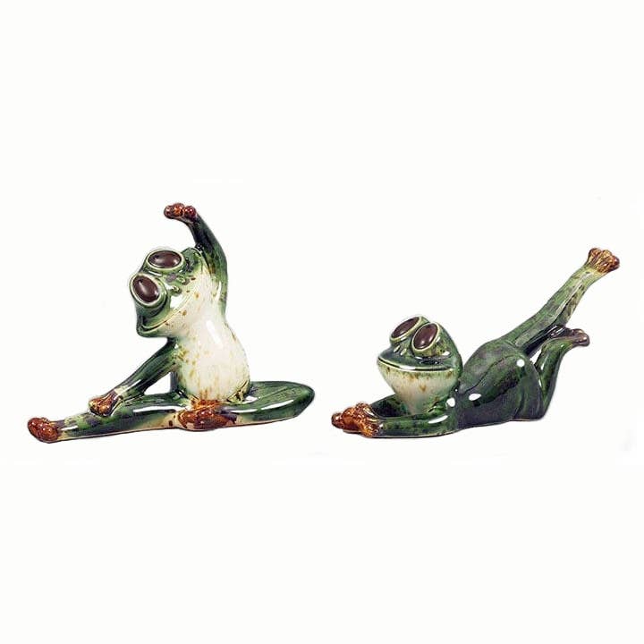 Ceramic Yoga Frog - 2 assorted, 9" for wholesale by Will's Company