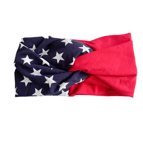 Diadema con turbante retorcido patriótico para venta al por mayor de The Enchanted Magnolia