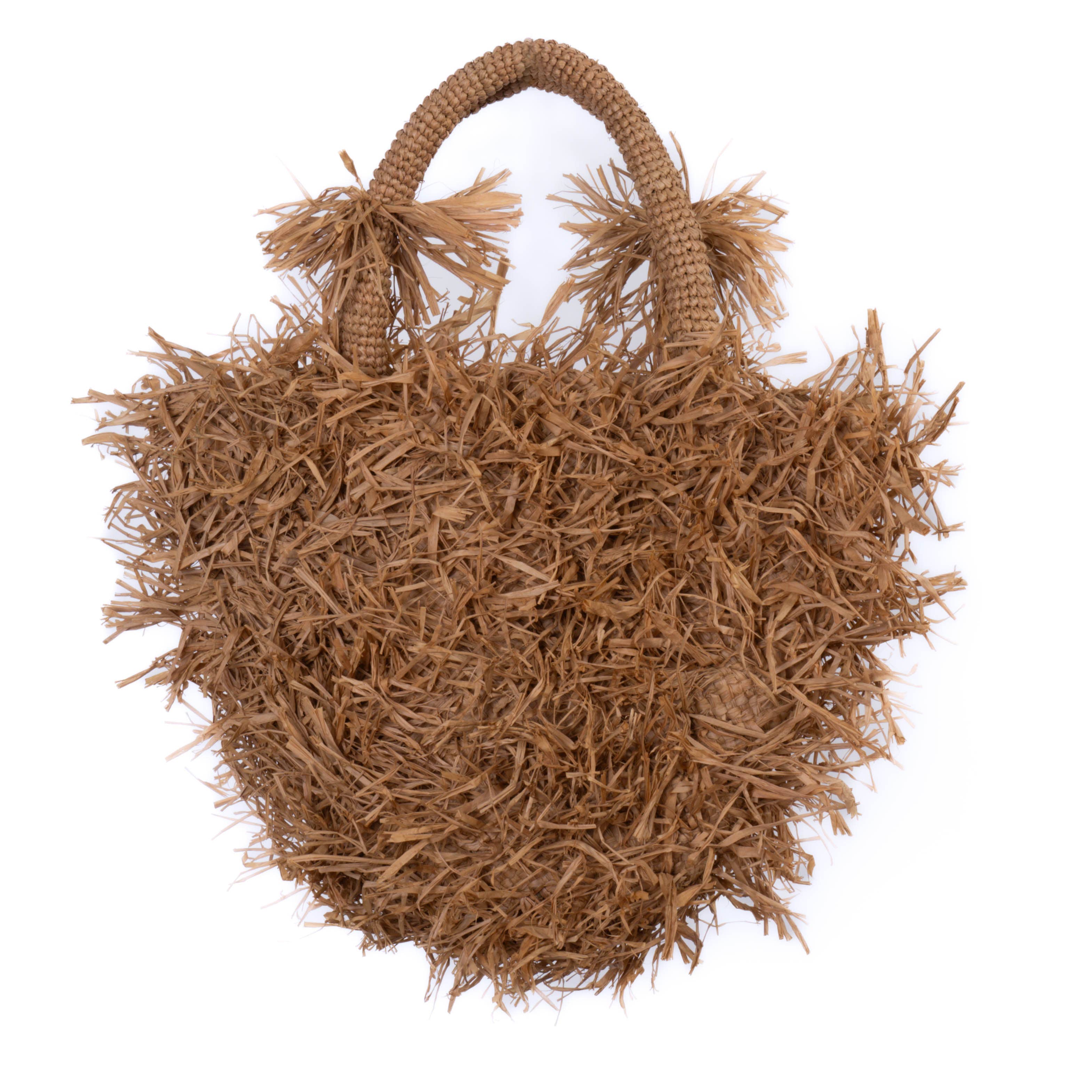 SANS-ARCIDET PARIS – Großhandel Strandtaschen – Runde Strandtasche SS25 mit handgefertigten Fransen2