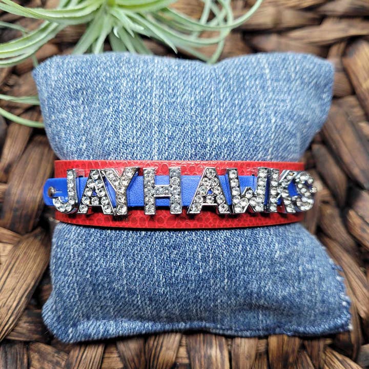 Pulsera de Letras de Estrás de Kansas para venta al por mayor de Maple Leaf Market