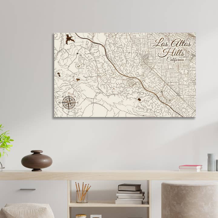 Californië: straatkaart van Los Altos Hills voor wholesale door Fire & Pine