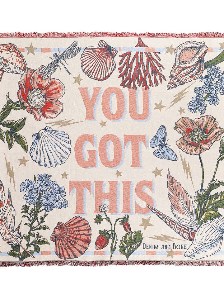Plaid en coton tissé « You Got This » pour la vente par Denim & Bone