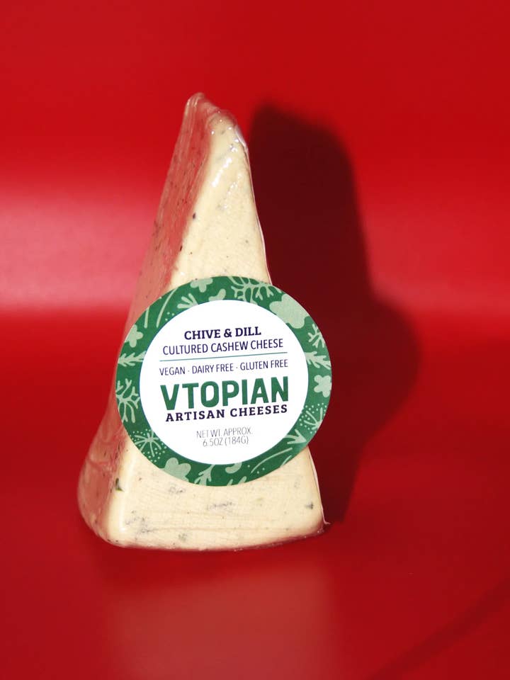 Chive & Dill Plant-Based Cheese Wedge for wholesale by Vtopian Artisan Cheeses