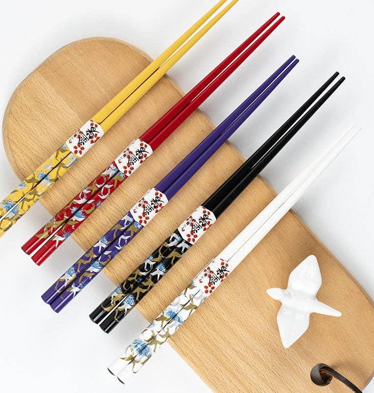 Gohobi （We cover U.S. import duties） - Wholesale Chopsticks - Gohobi A Set of 5 Pairs of Swan Wooden Chopsticks and Rests4