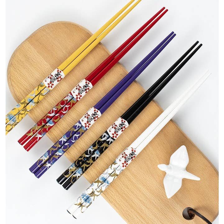 Gohobi (We cover U.S. import duties) - Wholesale Chopsticks - Gohobi A Set of 5 Pairs of Swan Wooden Chopsticks and Rests4