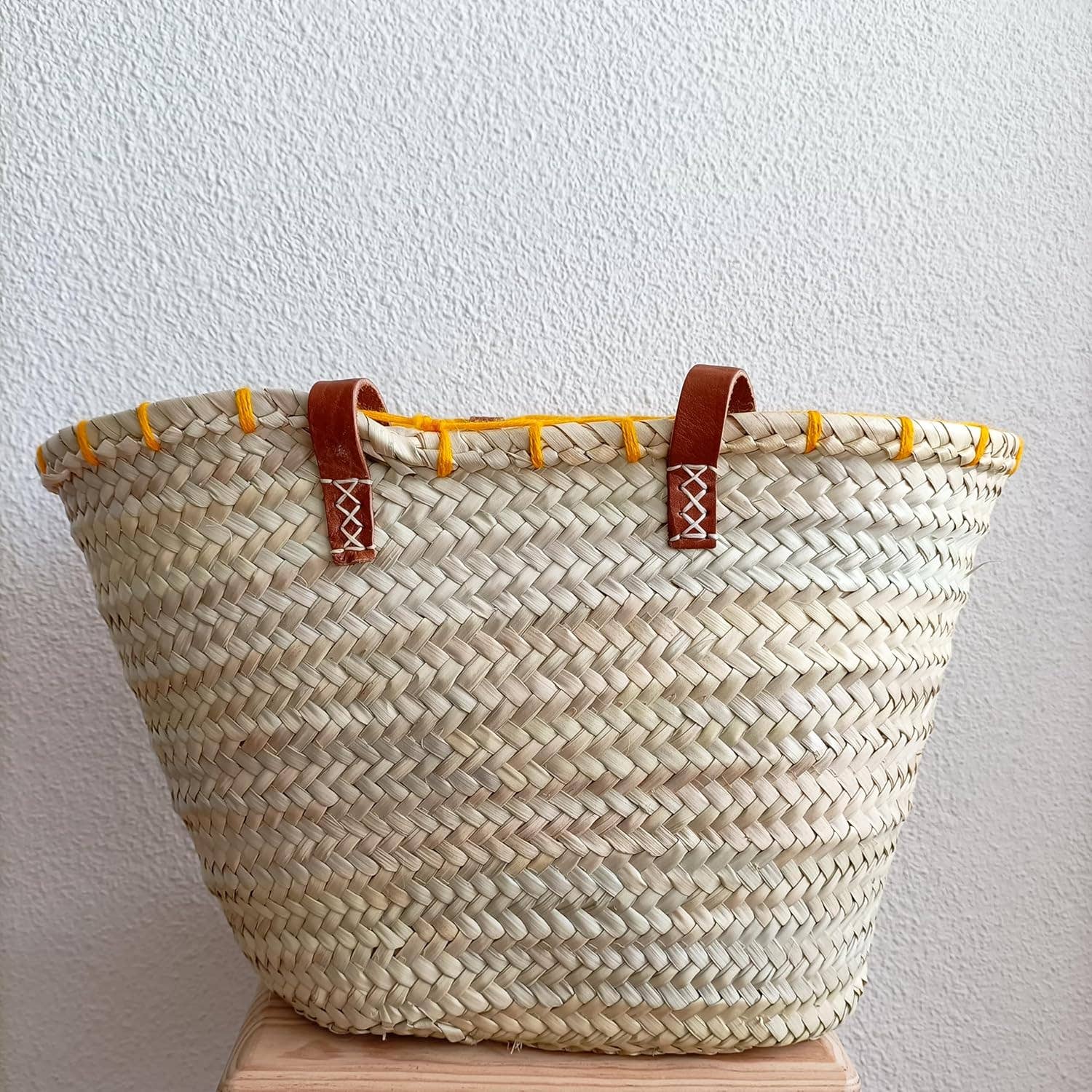 DarKech – Großhandel Strandtaschen – Handgewebte Strohtasche Sommer-Strandtasche mit Lederriemen3