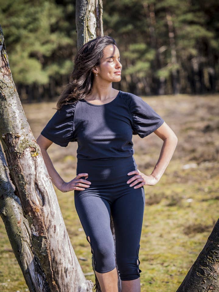 Urban Goddess - Vente Haut de sport – femme - Chemise de yoga Chandra - Noir urbain4