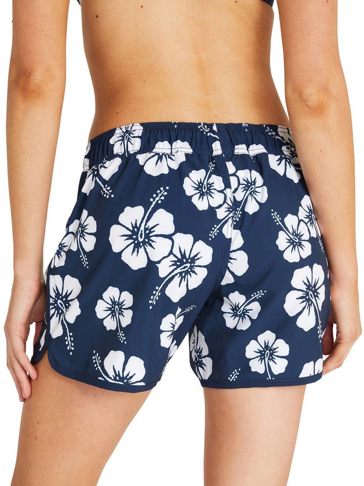 Womens - Swim Shorts - Hibiscus Navy for wholesale by Okanui