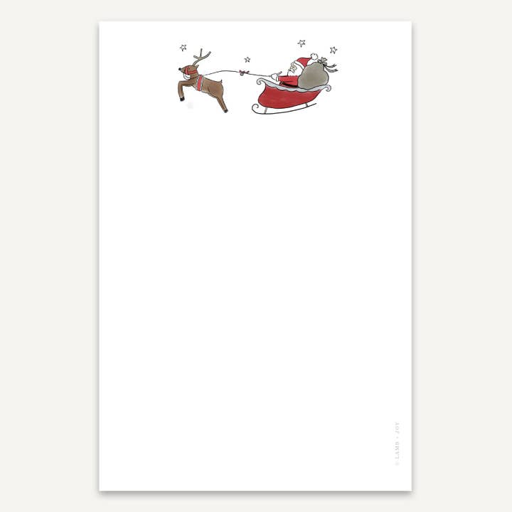 Bloco Santa Sleigh Note por atacado de Lamb + Joy