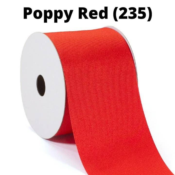 LA Ribbons Wholesale - Wholesale Ribbon - Gift Wrapping - Textured Grosgrain Ribbon | Poppy Red (235)