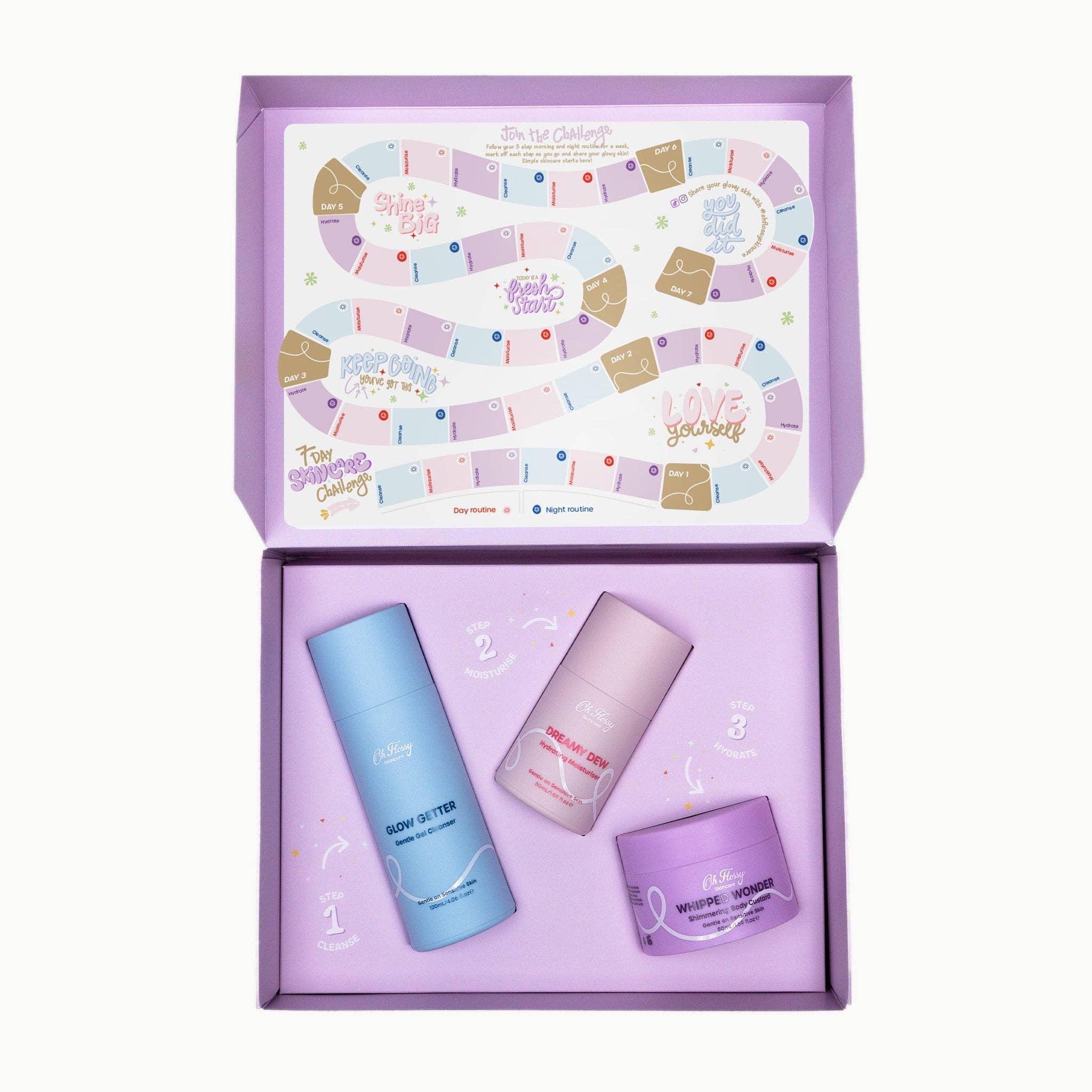 Oh Flossy - Vente Ensemble/coffret de soins du visage - Oh Flossy - Kit essentiel pour une peau éclatante1