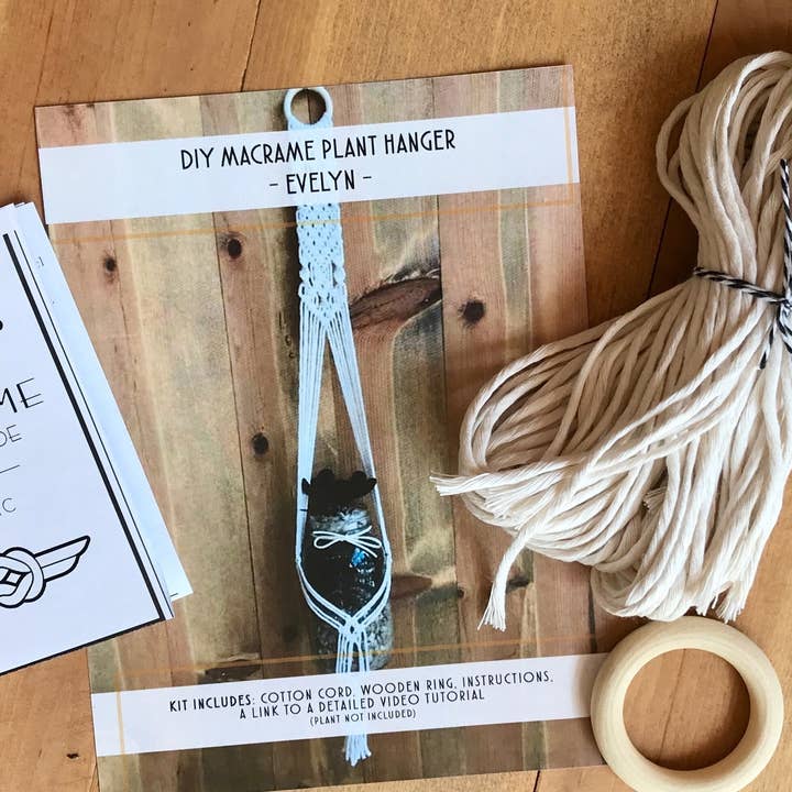 Tangled Up In Hue - Wholesale DIY Craft Kit - DIY Macrame Plant Hanger Kit - The Evelyn