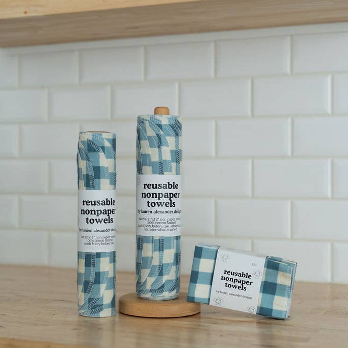 Lauren Alexander Designs - Wholesale Paper Towels - Reusable Paper Towels - Blue Gingham1