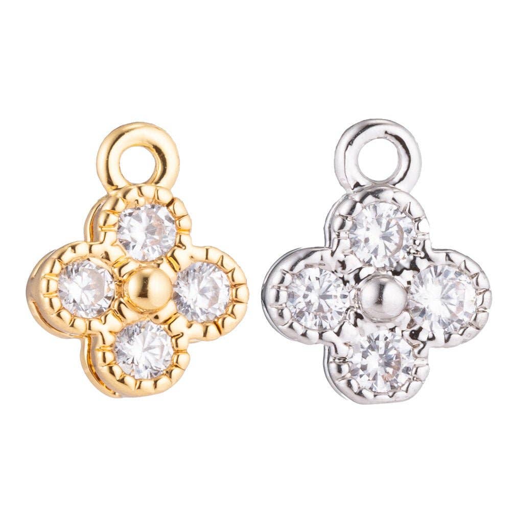 Aim Eternal – Pendente/pingente individual por atacado – 1 peça de Flor Fofa Banhada a Ouro, Círculo de Amor, Minimalista Chique, Pendente de Pulseira com Zircônia Cúbica, Pendente de Colar, Acessórios para Fabrico de Joias, C-2143