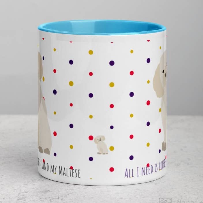 Mug maltais avec intérieur coloré pour la vente par Nana + Belle