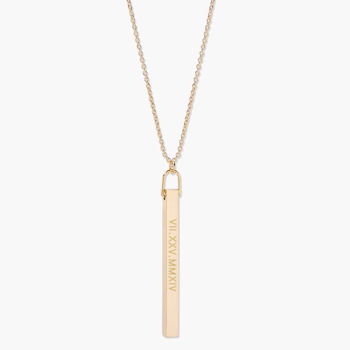 Roman Numeral Vertical Bar Necklace for wholesale by Brook & York