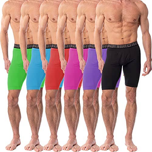 I-Wear Brands - Wholesale Underwear - Men's - 6 Pack Men's Ultra Soft Knee Length Boxer Briefs with Fly