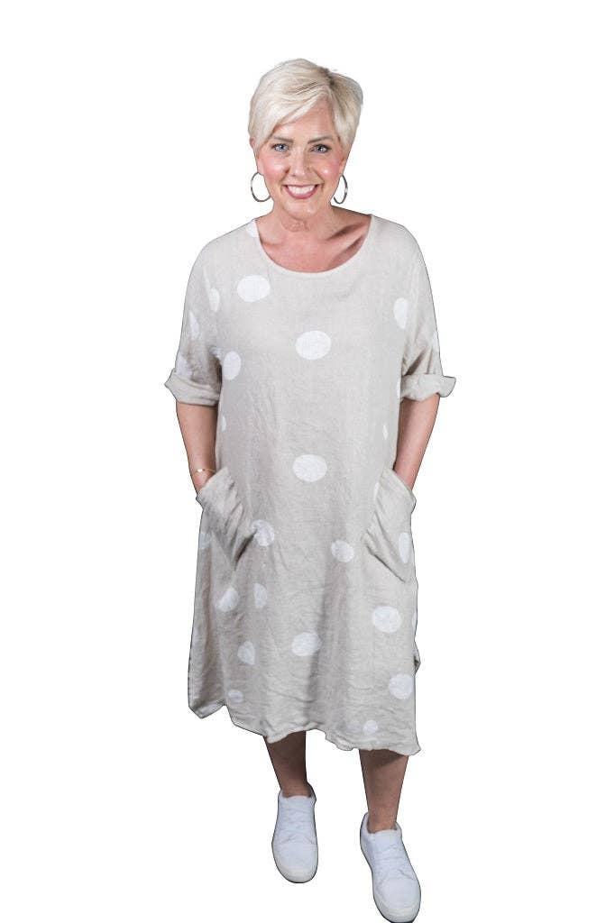 TINA Stephens Italy/Tees By Tina - Vendita all'ingrosso Vestito - Donna - Abito tascabile a pois di aprile (DSS165)18