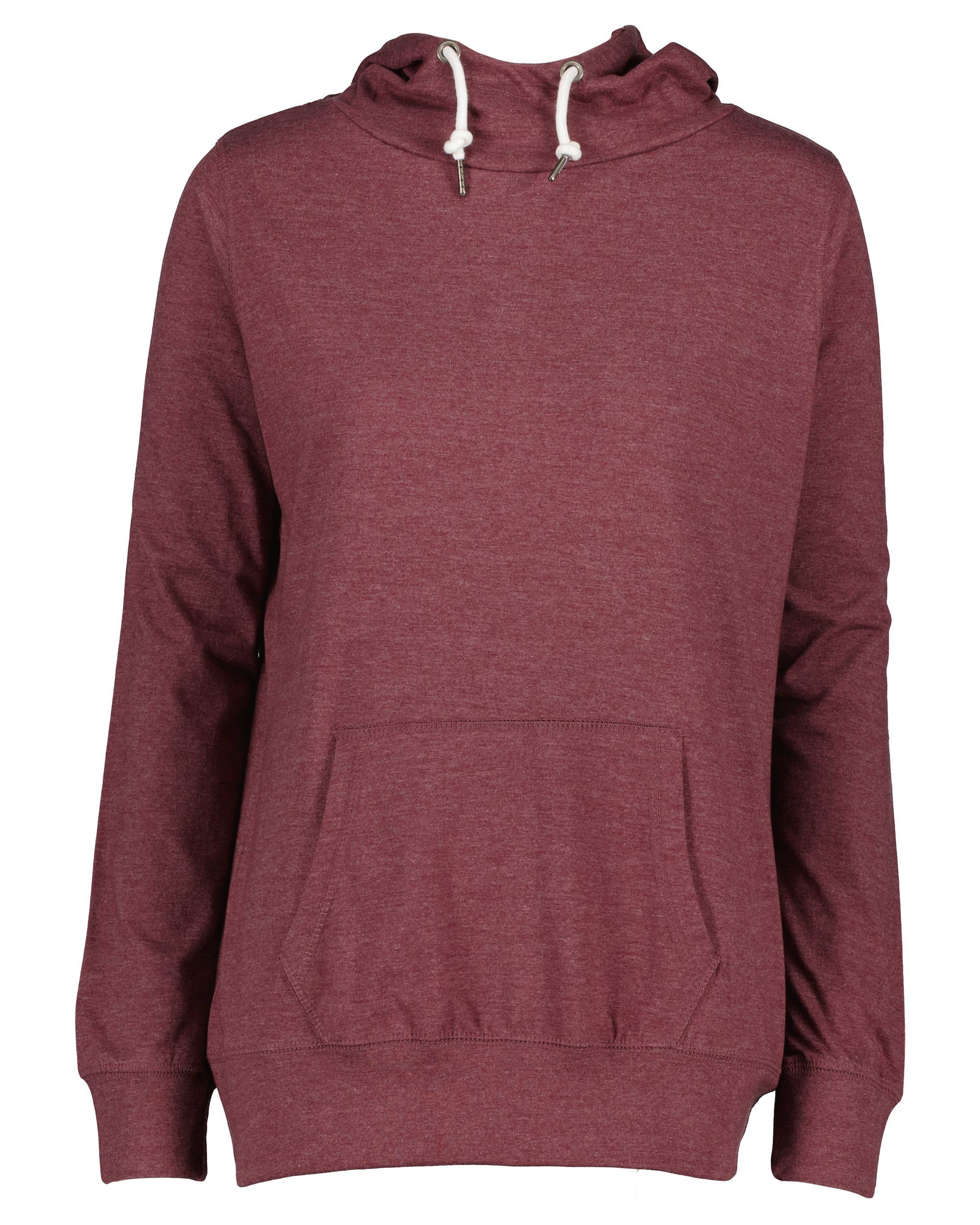 Mad Love Shop - Wholesale Hoodie - Dames - Kastanjebruine lichtgewicht hoodie met trechterhals voor dames met paddenstoelenvaren2