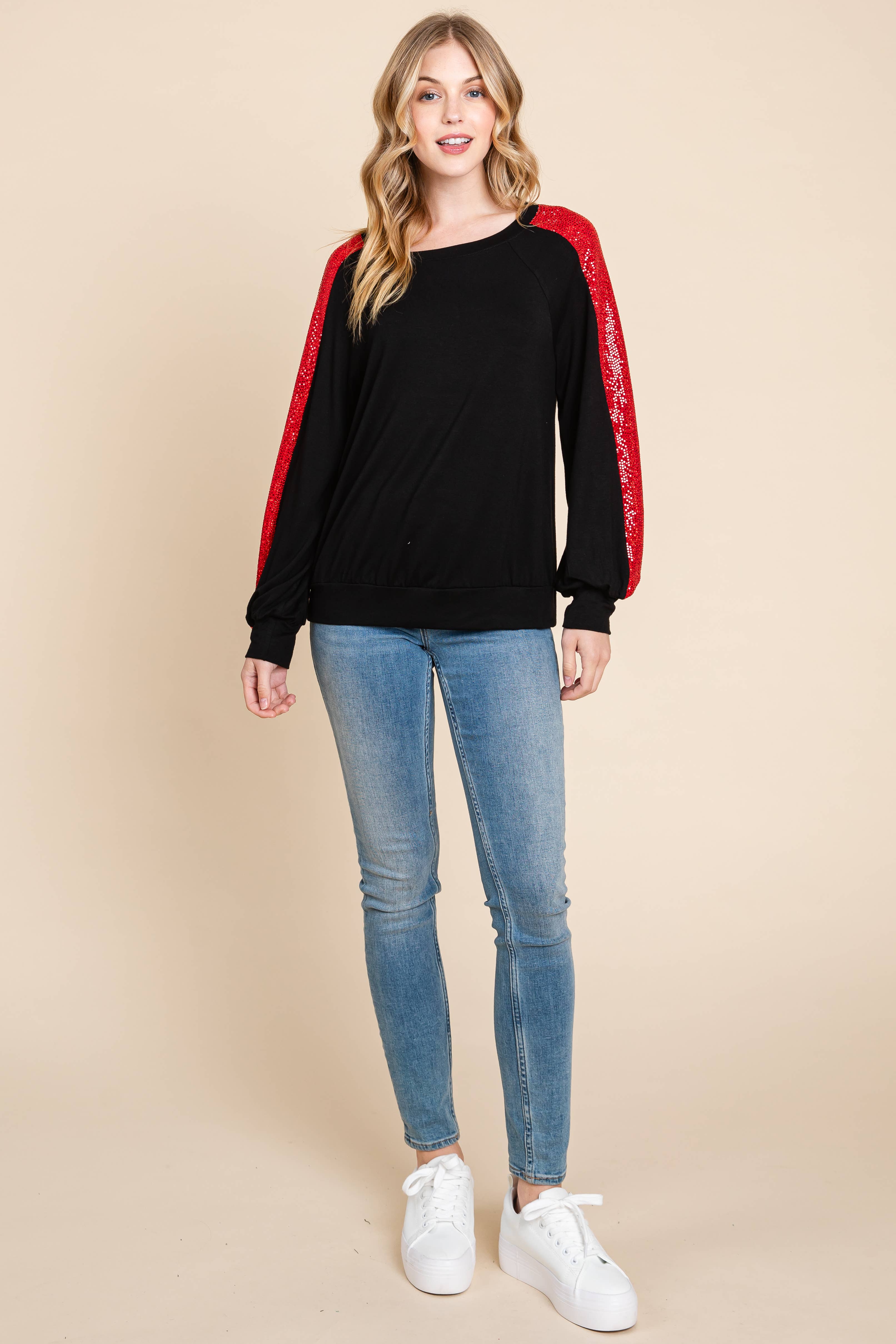 Emerald Collection - Vente Chemisier – femme - Haut de mode ETK-9319-PL grande taille avec sequi métallisé scintillant1