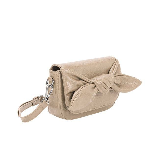 Melie Bianco - Wholesale Crossbody Bag - Women's - Faye Beige Recycled Vegan Crossbody Bag1